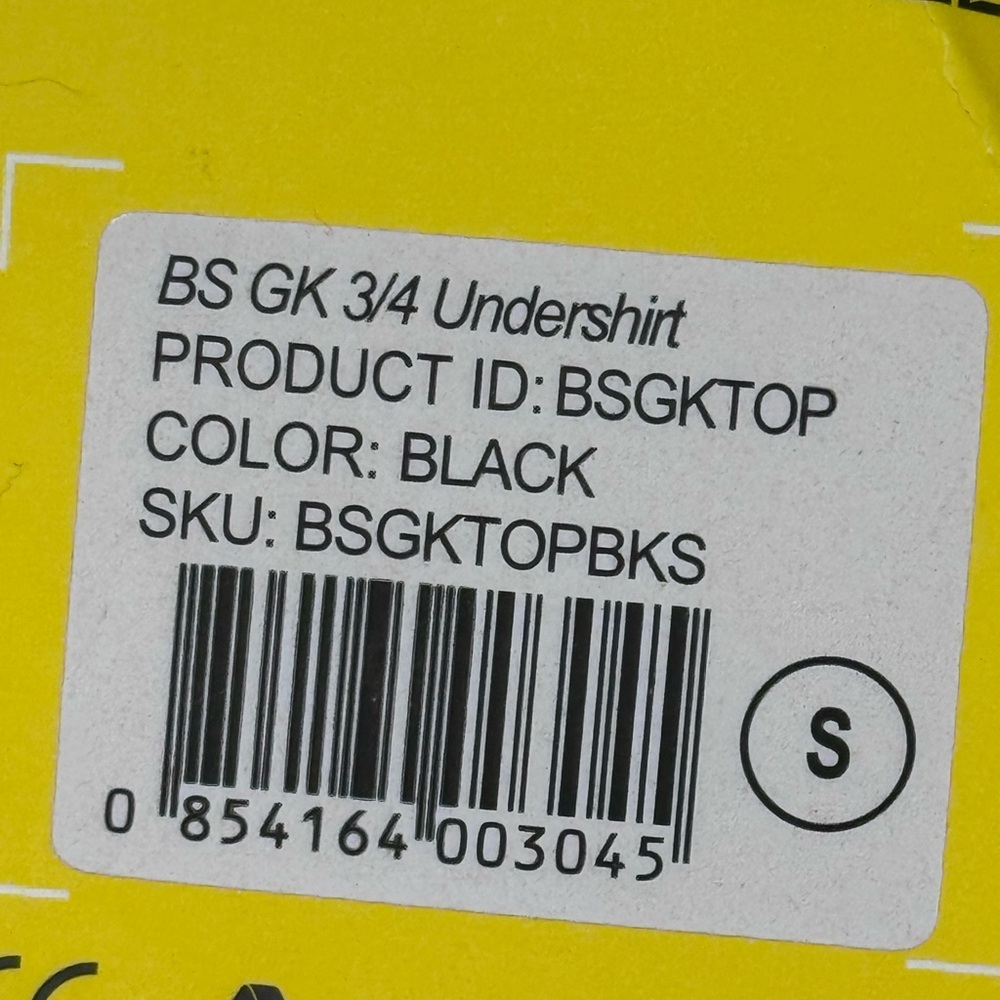Storelli Black Small 3/4 Goal Keeper undershirt padded. NWT - Picture 5 of 5